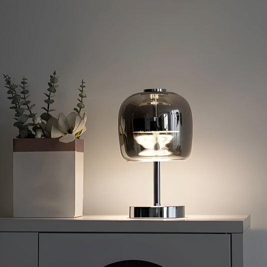 Gleam Lamp - Stylische rauchgraue Glaslampe USB-betriebenes dimmbares Licht