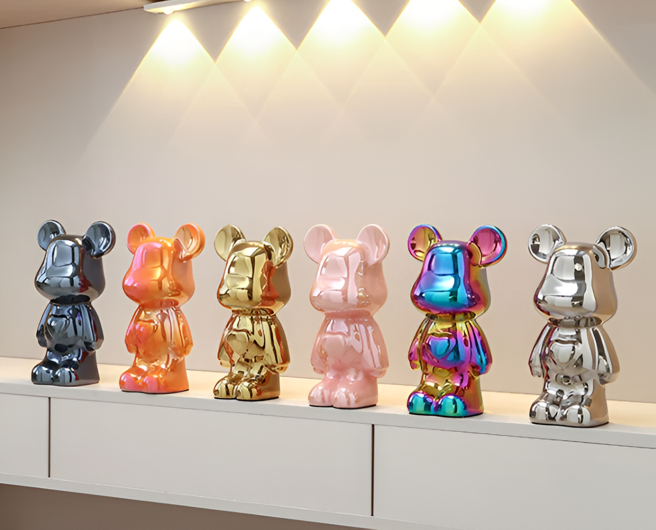 Frendorf | GlossiBear Figurine - Bunte Moderne Bärenkunst Statue