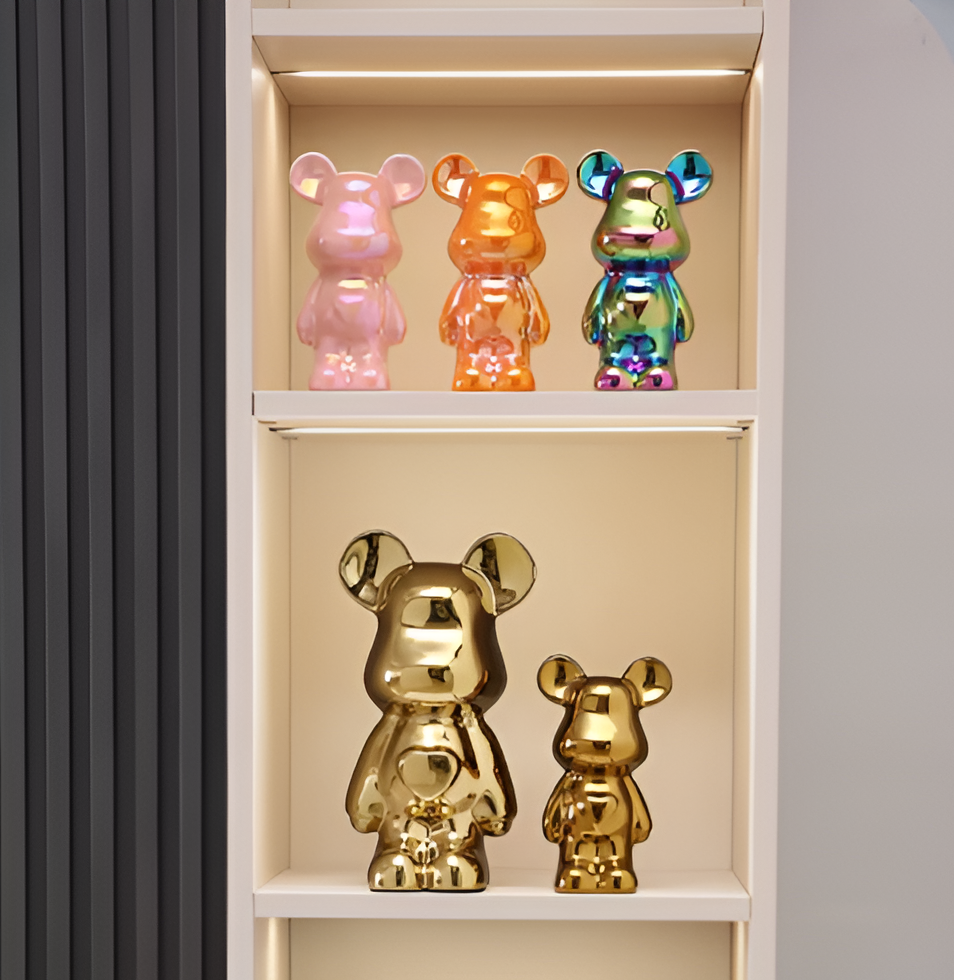 Frendorf | GlossiBear Figurine - Bunte Moderne Bärenkunst Statue