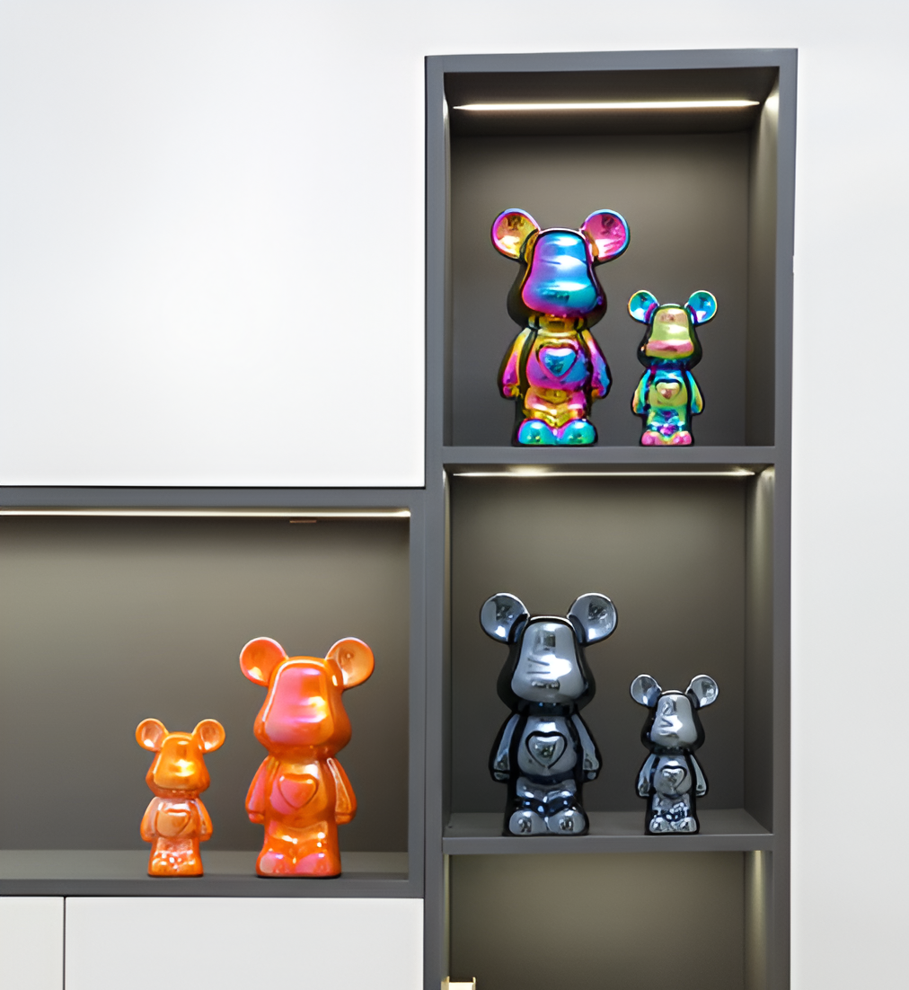 Frendorf | GlossiBear Figurine - Bunte Moderne Bärenkunst Statue