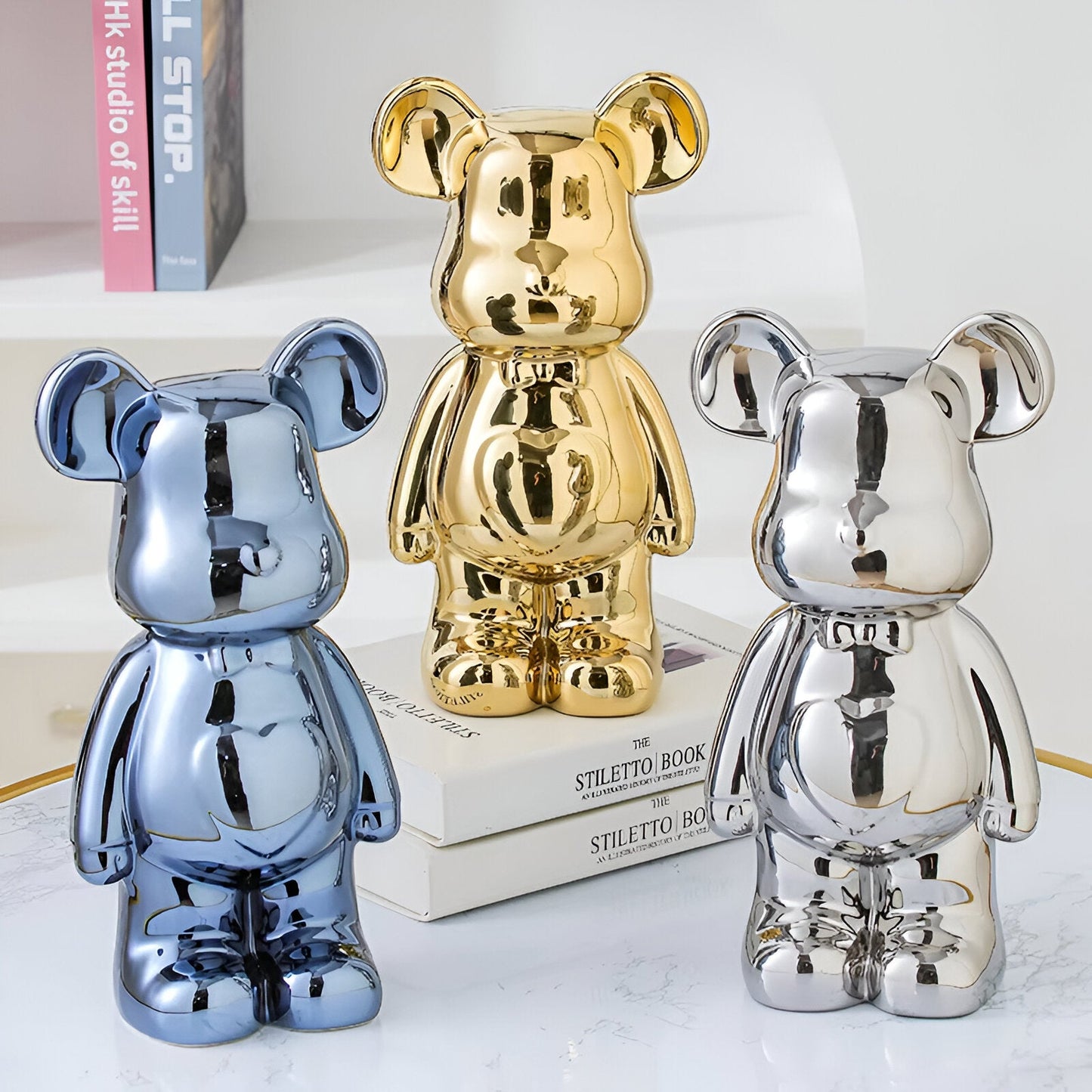 Frendorf | GlossiBear Figurine - Bunte Moderne Bärenkunst Statue