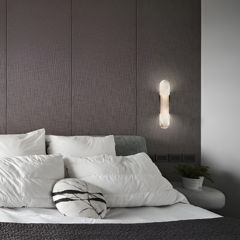 Frendorf | Lavish Alabaster Wandleuchte - Moderne Kupfer-Wandleuchte - LED-Wandleuchter