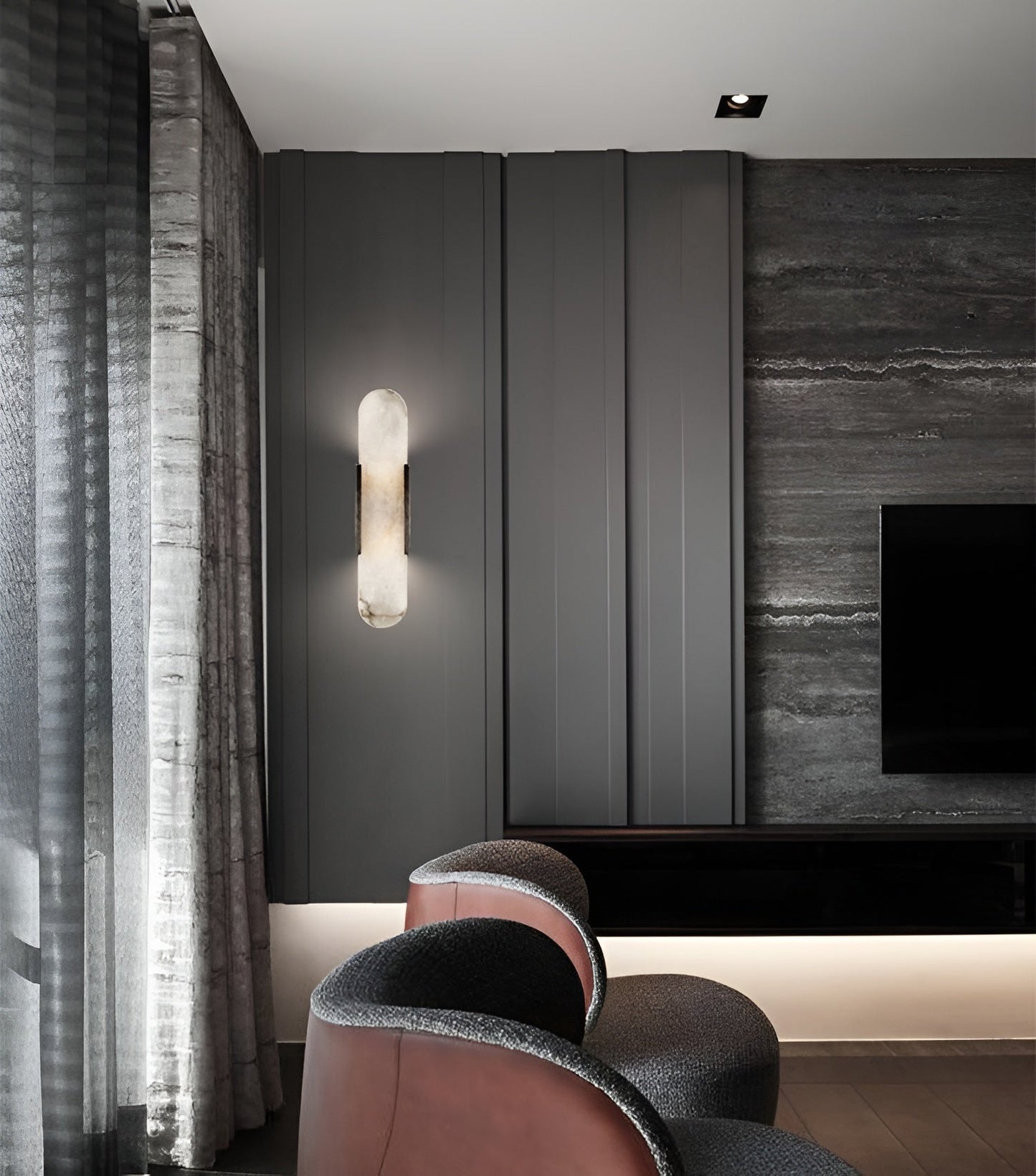 Frendorf | Lavish Alabaster Wandleuchte - Moderne Kupfer-Wandleuchte - LED-Wandleuchter