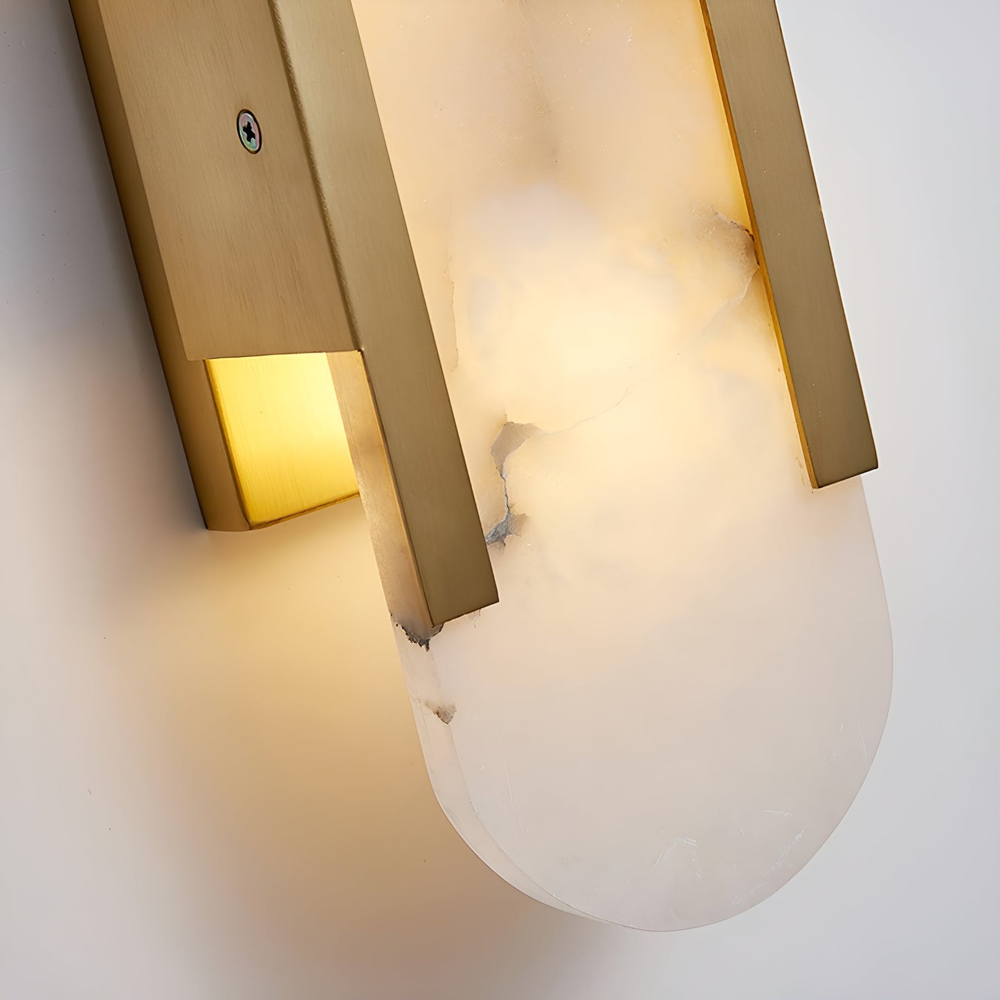 Frendorf | Lavish Alabaster Wandleuchte - Moderne Kupfer-Wandleuchte - LED-Wandleuchter
