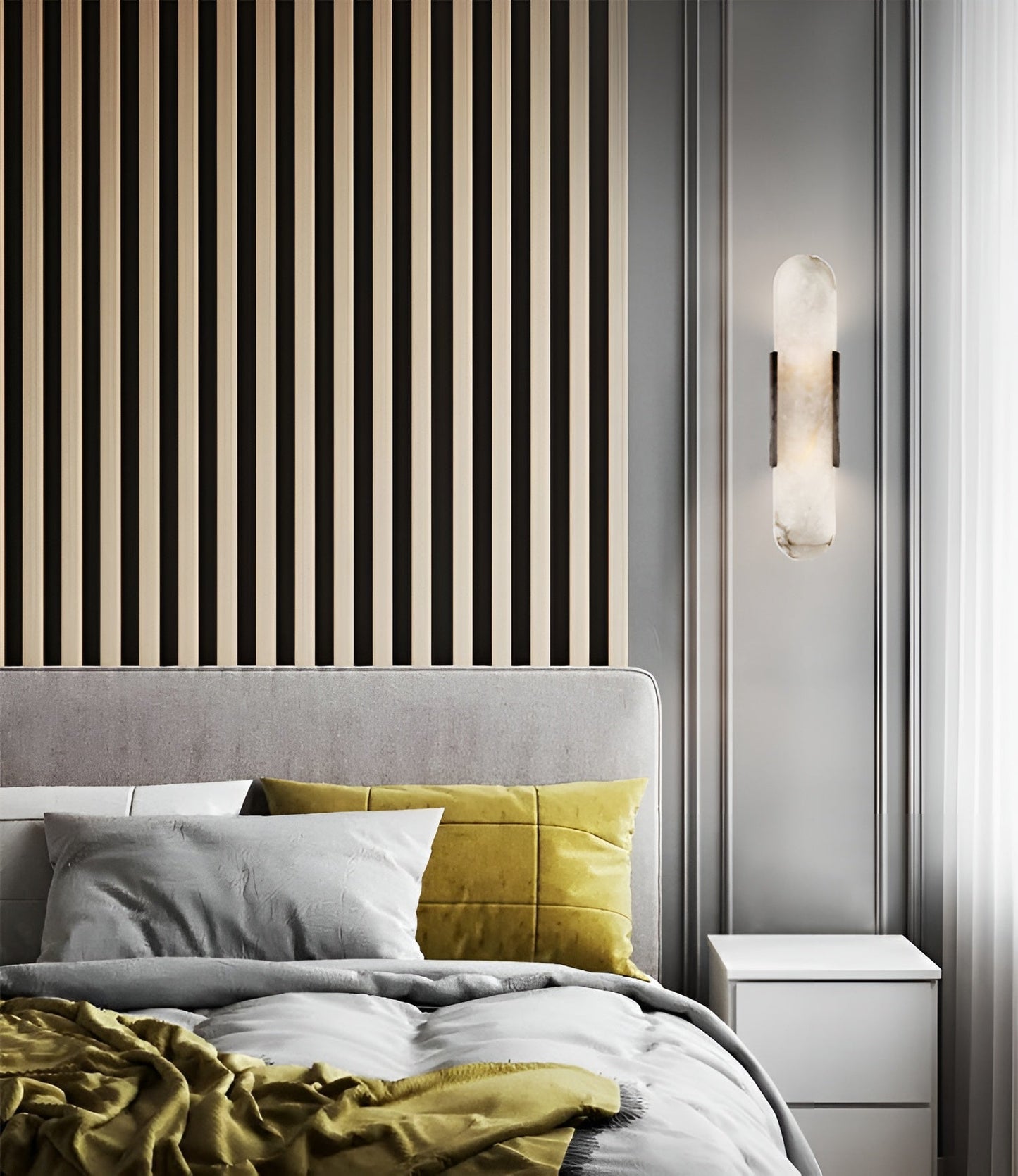 Frendorf | Lavish Alabaster Wandleuchte - Moderne Kupfer-Wandleuchte - LED-Wandleuchter