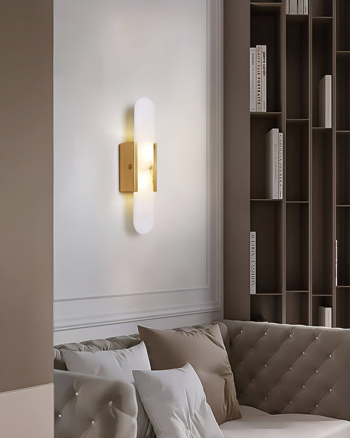 Frendorf | Lavish Alabaster Wandleuchte - Moderne Kupfer-Wandleuchte - LED-Wandleuchter