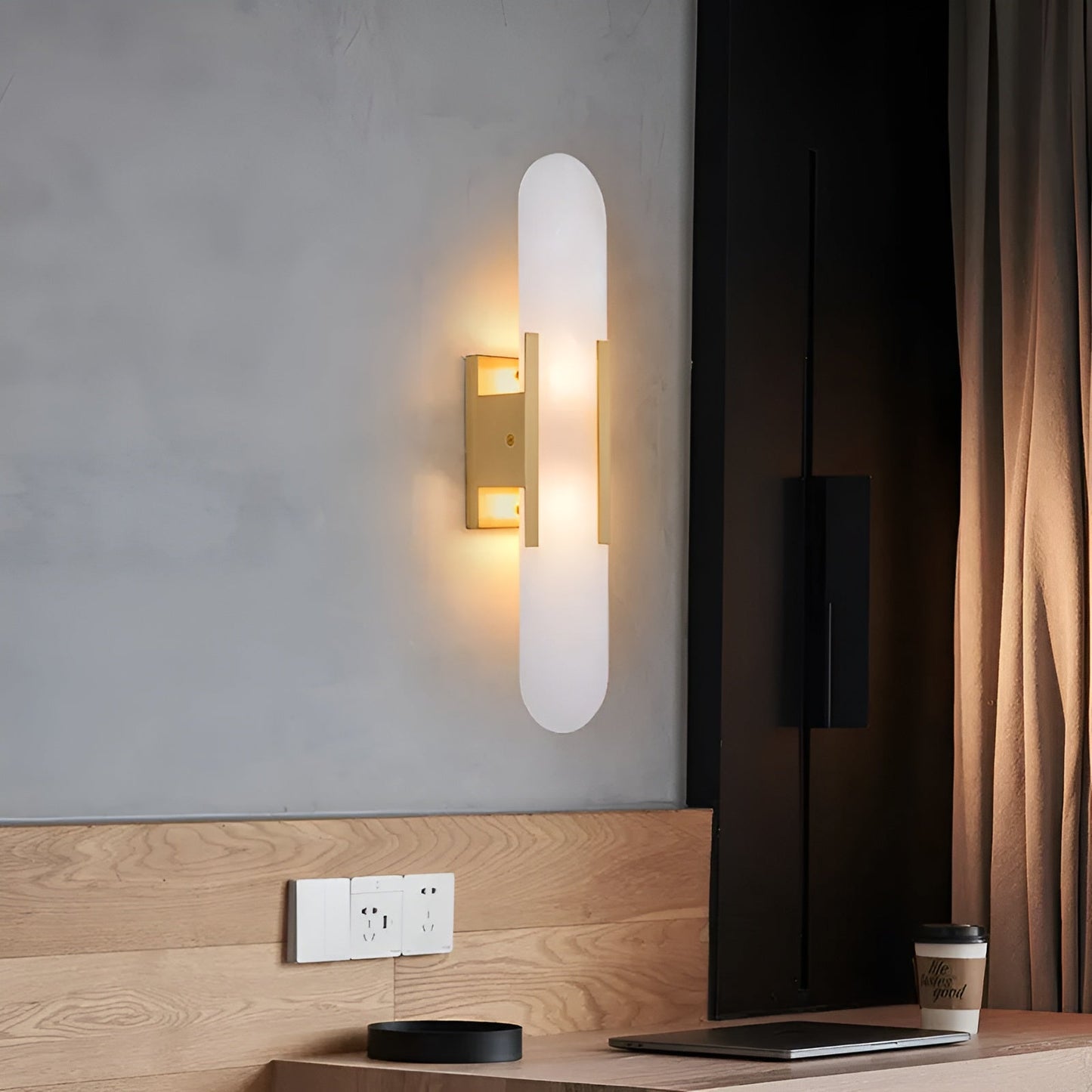 Frendorf | Lavish Alabaster Wandleuchte - Moderne Kupfer-Wandleuchte - LED-Wandleuchter