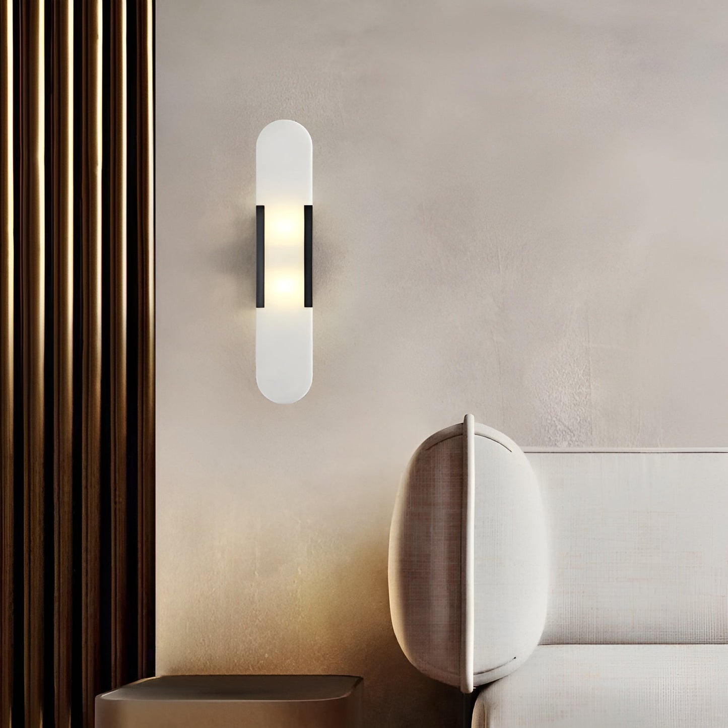 Frendorf | Lavish Alabaster Wandleuchte - Moderne Kupfer-Wandleuchte - LED-Wandleuchter