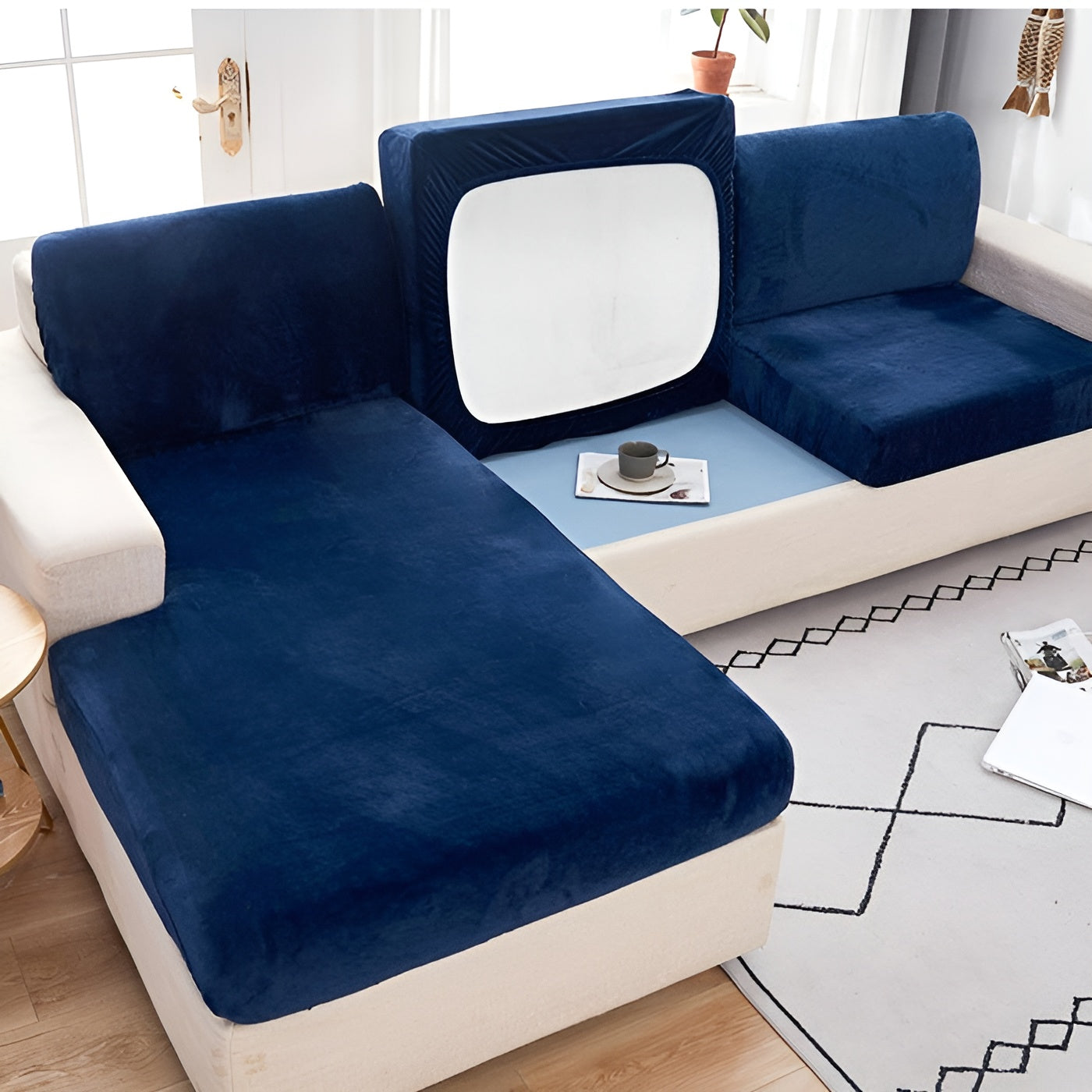 Samt Sofabezug - Glatter Ultra-Stretch Sofabezug
