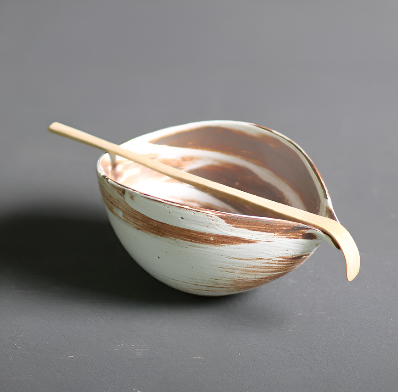Frendorf | LuxuTea Wares - 4 Stück Bambus Keramik Japanisch Matcha Set