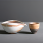 Frendorf | LuxuTea Wares - 4 Stück Bambus Keramik Japanisch Matcha Set