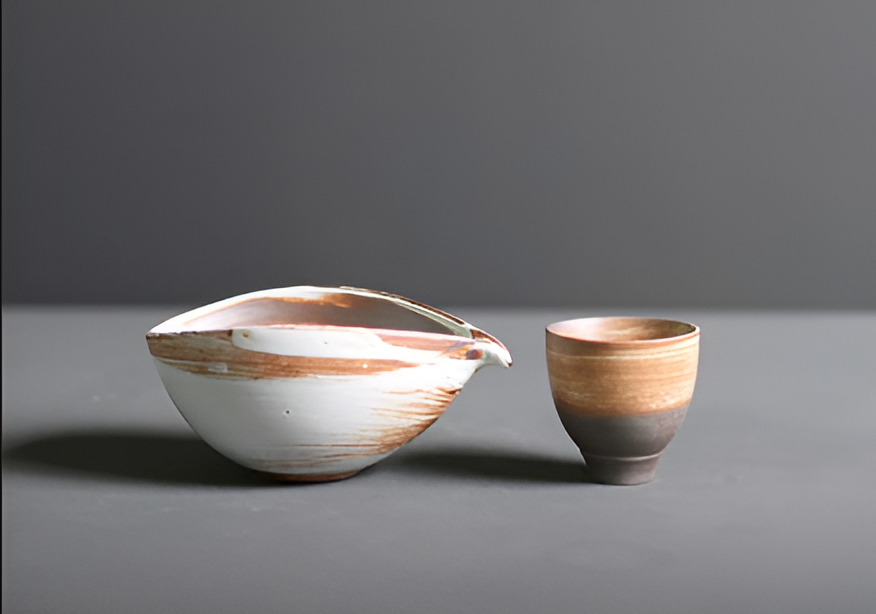 Frendorf | LuxuTea Wares - 4 Stück Bambus Keramik Japanisch Matcha Set