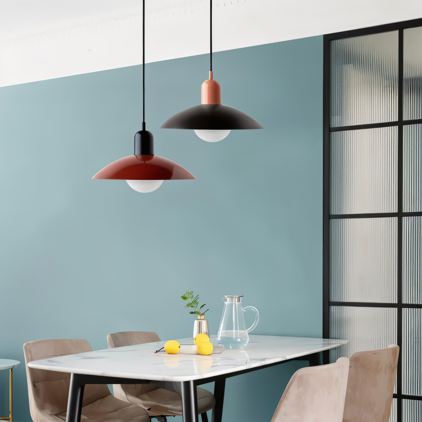 Frendorf | Macaron Pop Pendelleuchte - Lebendige Bauhaus Kuppel Hängelampe