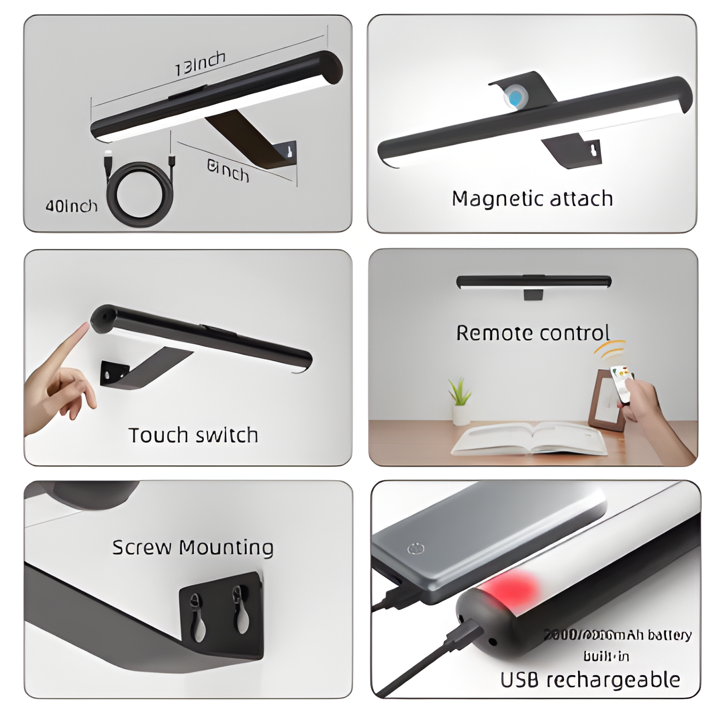 Frendorf | MagniLite Wandleuchte - 120° Drehbare Kabellose Wandleuchte - USB Wiederaufladbare Wandleuchten LED