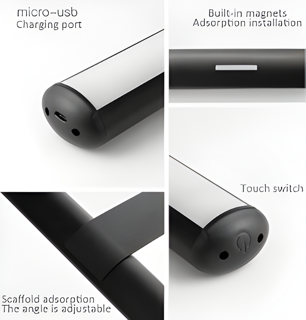 Frendorf | MagniLite Wandleuchte - 120° Drehbare Kabellose Wandleuchte - USB Wiederaufladbare Wandleuchten LED