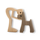 Frendorf | Paws of Love - Hund und Mensch Handgefertigte Holzskulptur - Symbol für ewige Bindung