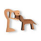 Frendorf | Paws of Love - Hund und Mensch Handgefertigte Holzskulptur - Symbol für ewige Bindung