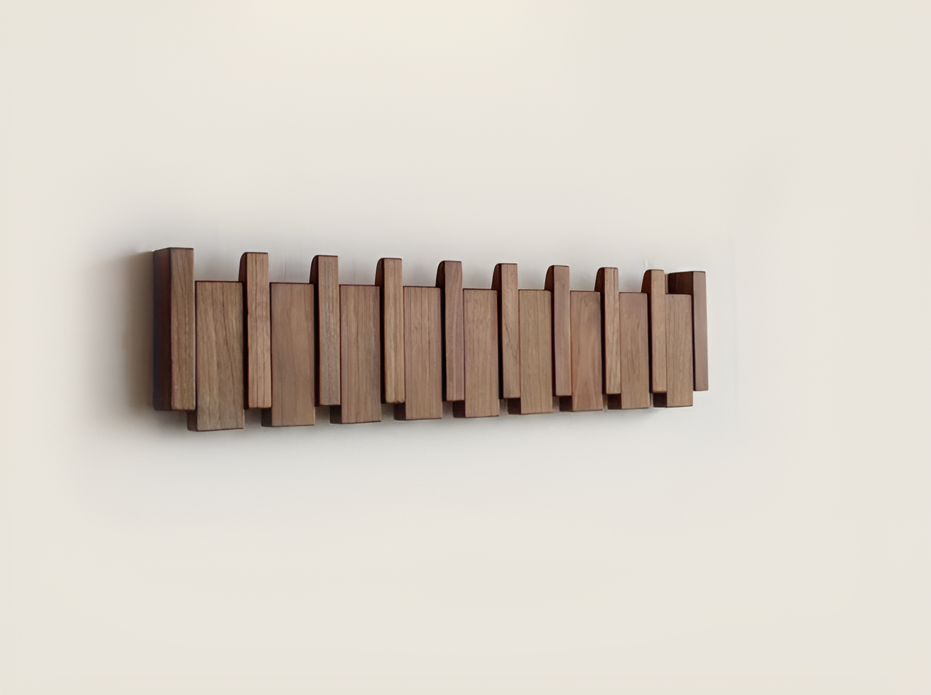 RetroHooks - Holzklavier-Wandregal mit magnetischen Haken