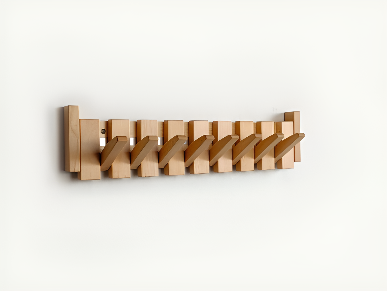RetroHooks - Holzklavier-Wandregal mit magnetischen Haken