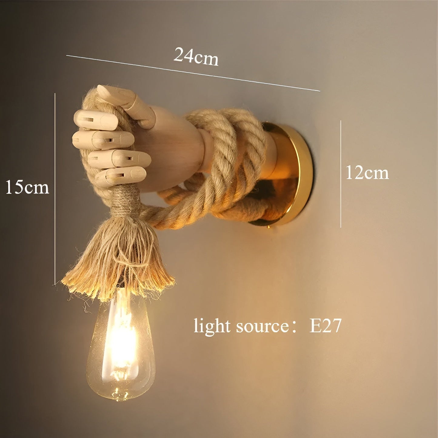 Frendorf | Seil - Rustikale Wandlampe mit zeitlosem Design