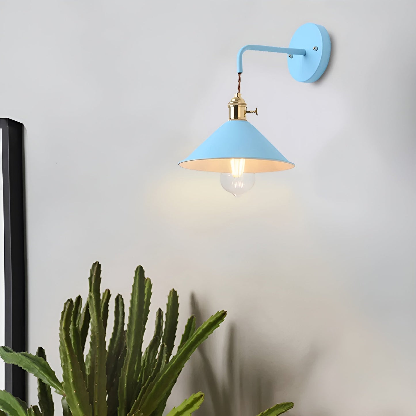 Retro Vintage Wandlampe - Vintage-inspirierte Kegel Metall Wandlampe