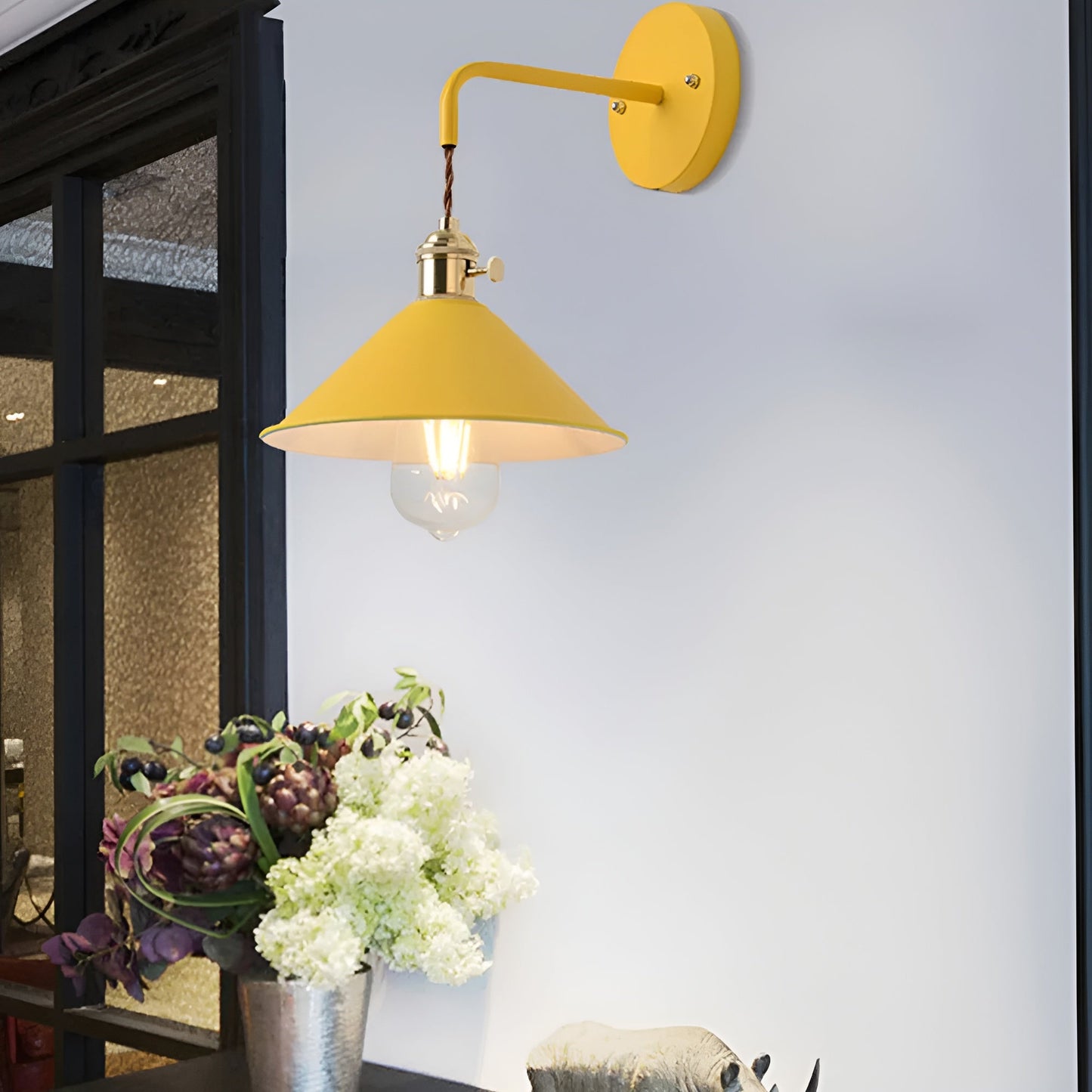 Retro Vintage Wandlampe - Vintage-inspirierte Kegel Metall Wandlampe