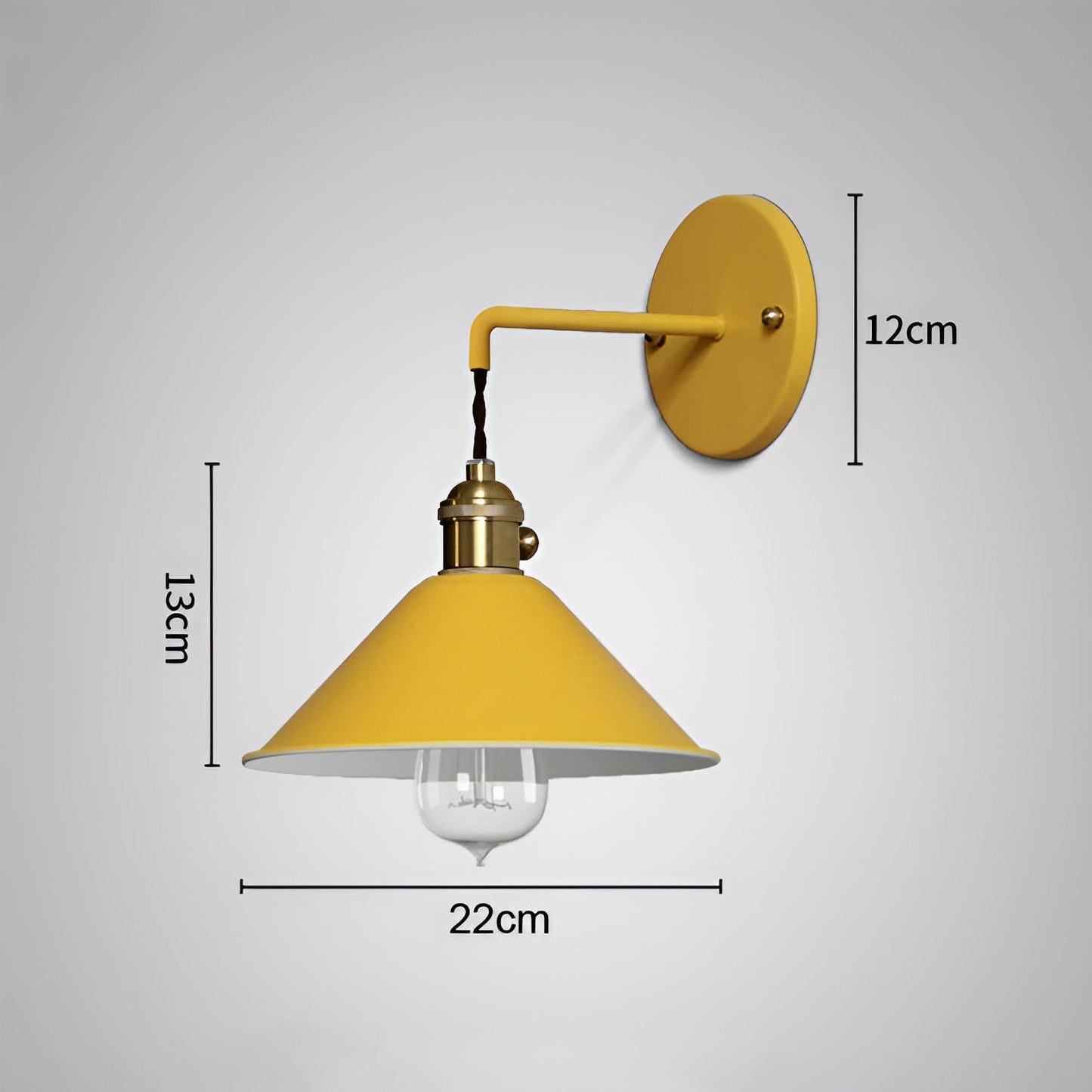 Retro Vintage Wandlampe - Vintage-inspirierte Kegel Metall Wandlampe