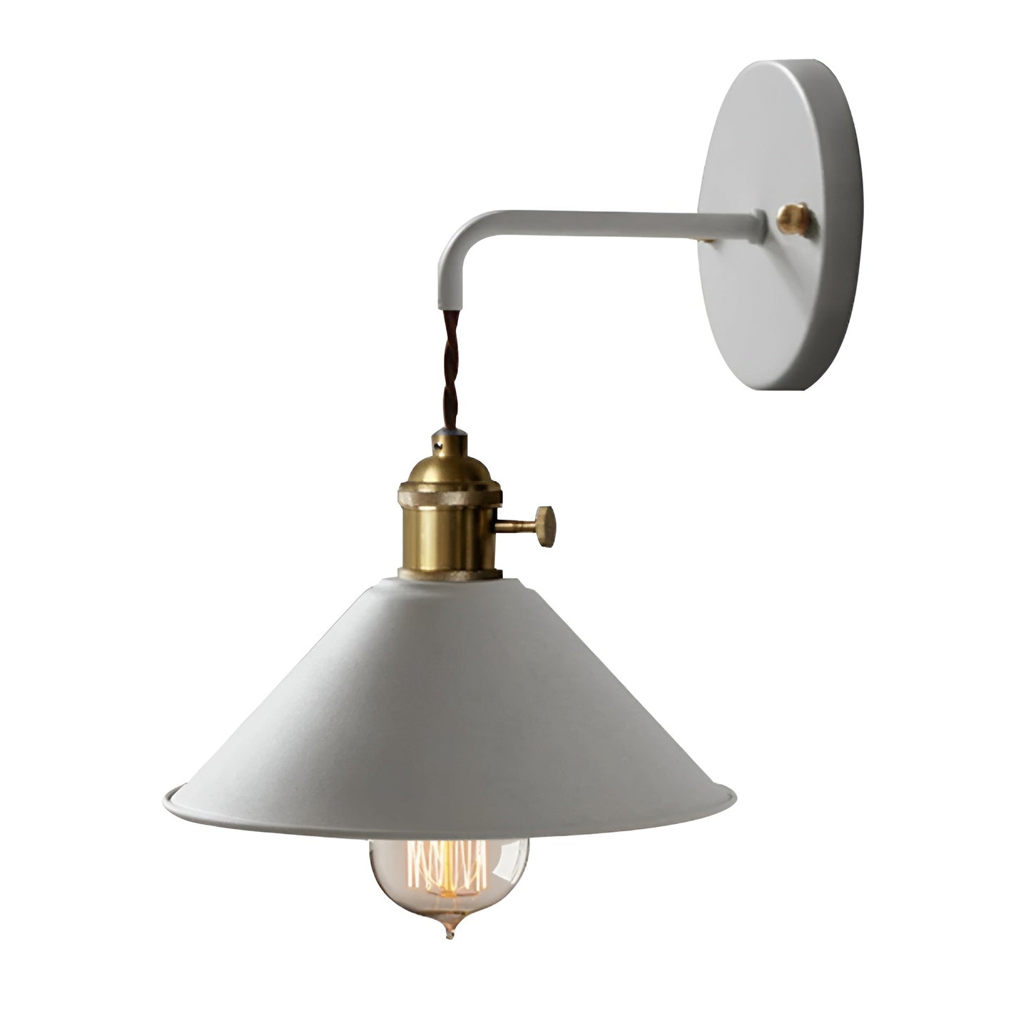 Retro Vintage Wandlampe - Vintage-inspirierte Kegel Metall Wandlampe