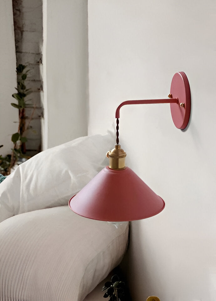 Retro Vintage Wandlampe - Vintage-inspirierte Kegel Metall Wandlampe