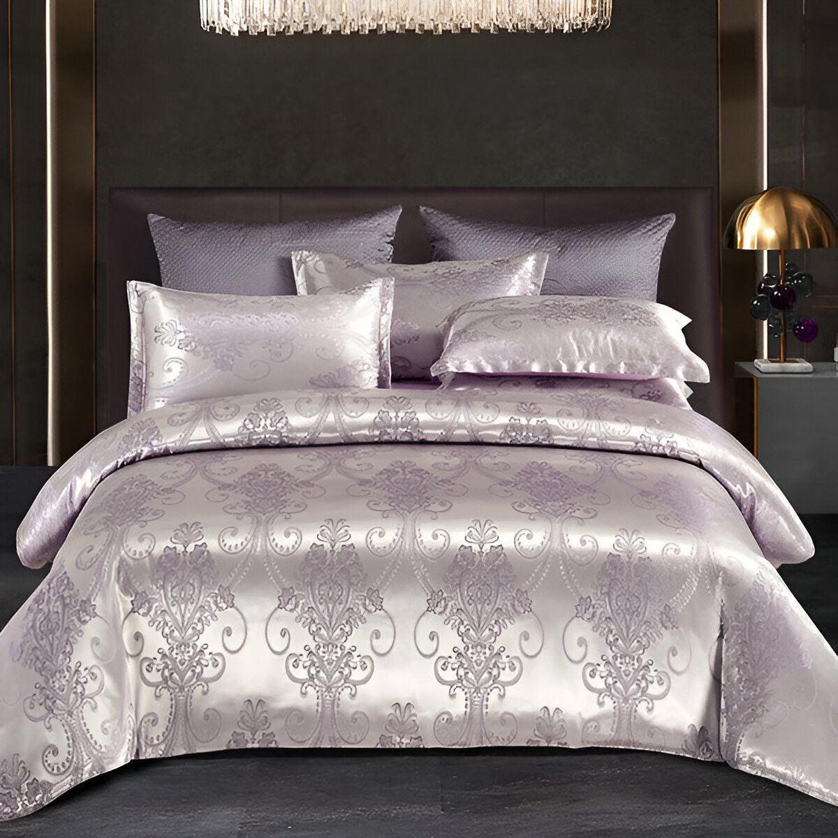 Frendorf | Satin Splendor Bettdecke - Bettbezug Satin - Premium Jacquard Bettwäsche - Europäisches Bettwäscheset