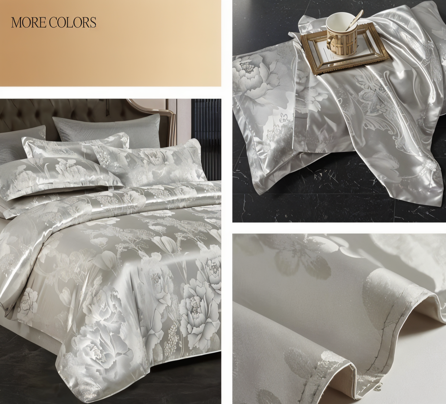 Frendorf | Satin Splendor Bettdecke - Bettbezug Satin - Premium Jacquard Bettwäsche - Europäisches Bettwäscheset
