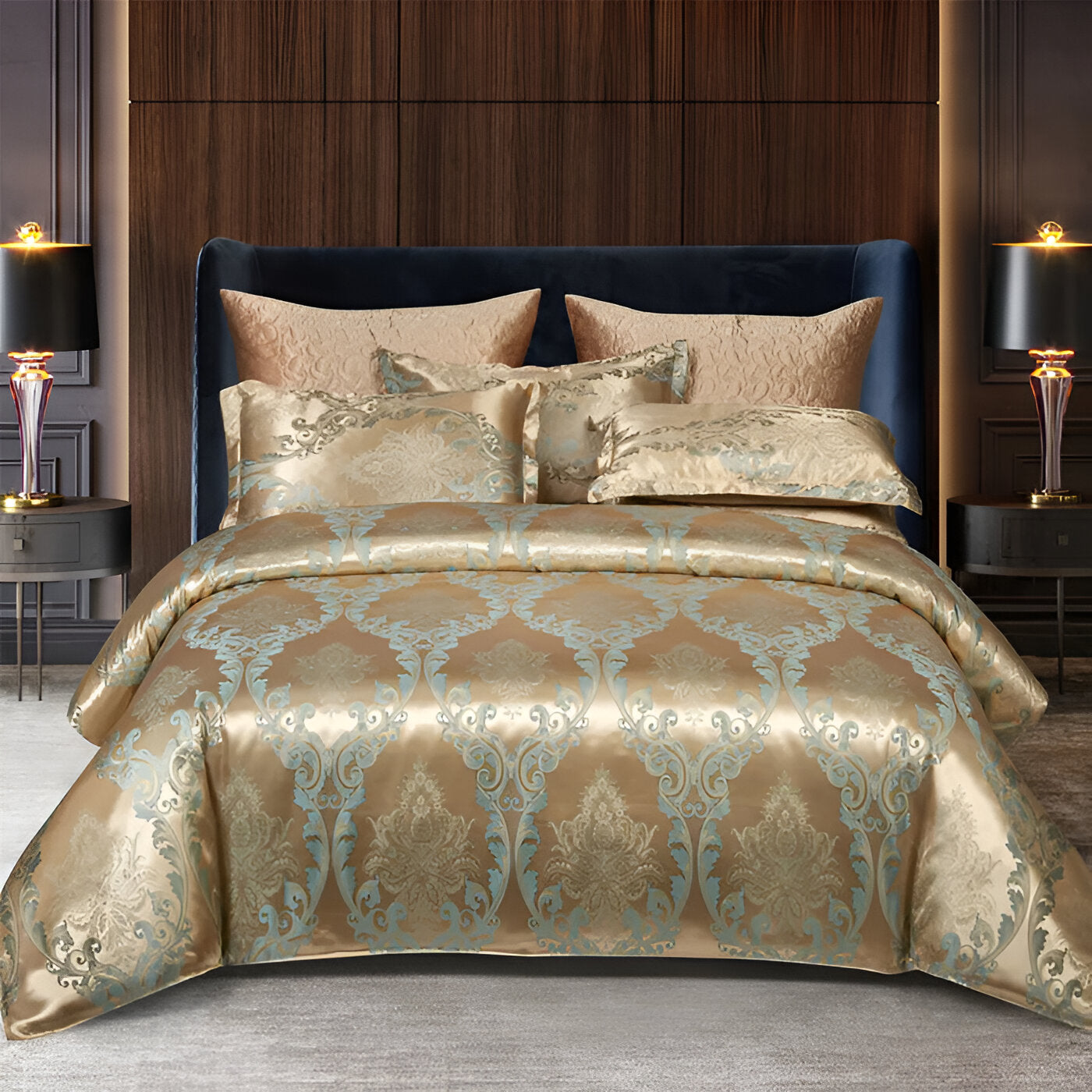 Frendorf | Satin Splendor Bettdecke - Bettbezug Satin - Premium Jacquard Bettwäsche - Europäisches Bettwäscheset