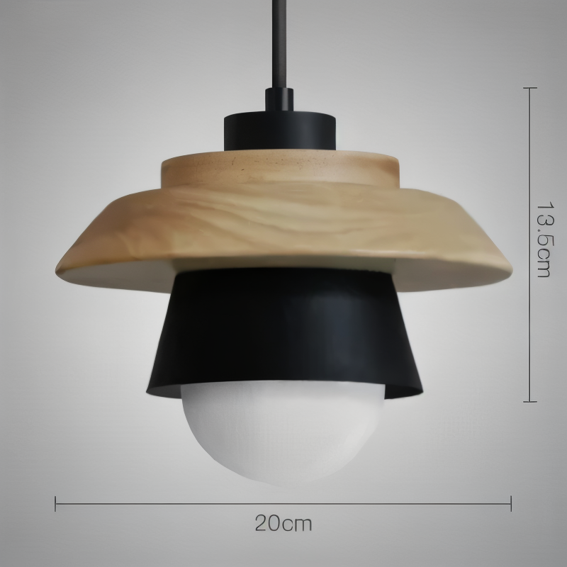 Frendorf | Scandi Pendelleuchte - Nordisches Holz & Metall Macaron LED Hängelampe
