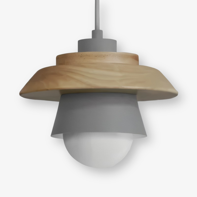 Frendorf | Scandi Pendelleuchte - Nordisches Holz & Metall Macaron LED Hängelampe