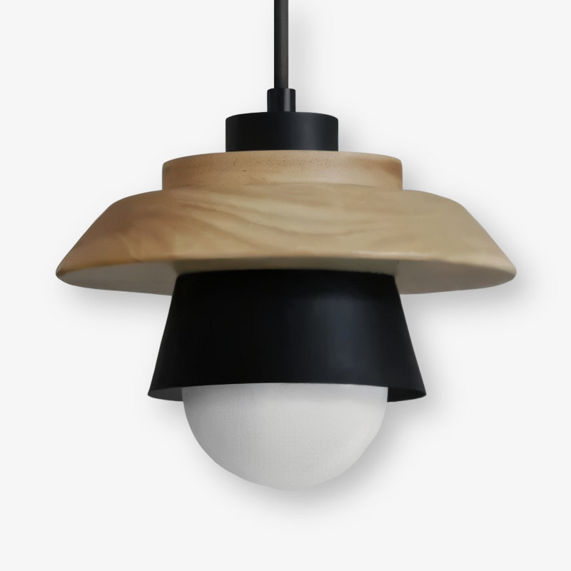 Frendorf | Scandi Pendelleuchte - Nordisches Holz & Metall Macaron LED Hängelampe