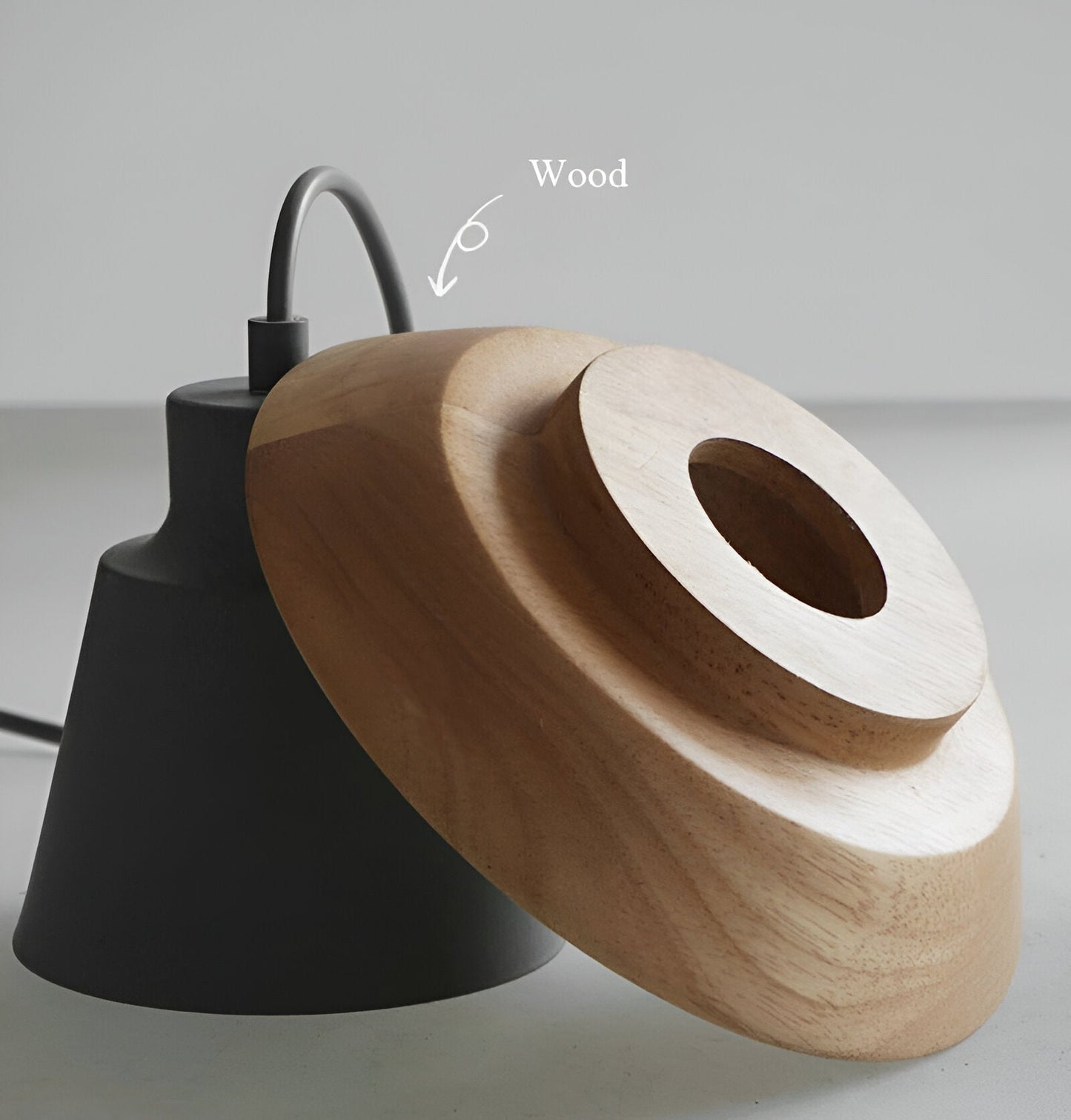 Frendorf | Scandi Pendelleuchte - Nordisches Holz & Metall Macaron LED Hängelampe