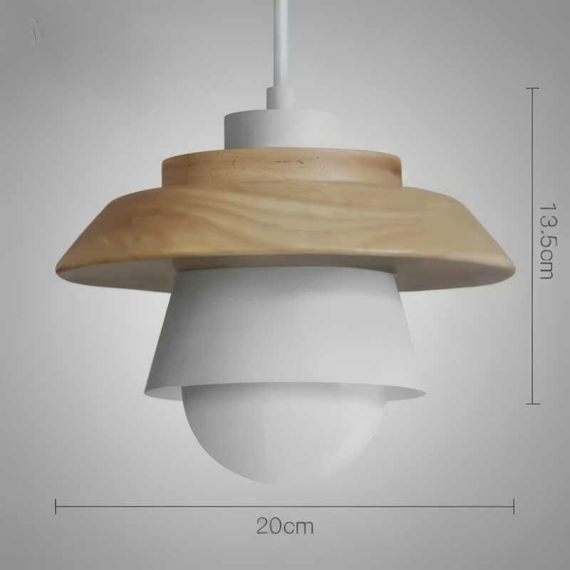 Frendorf | Scandi Pendelleuchte - Nordisches Holz & Metall Macaron LED Hängelampe