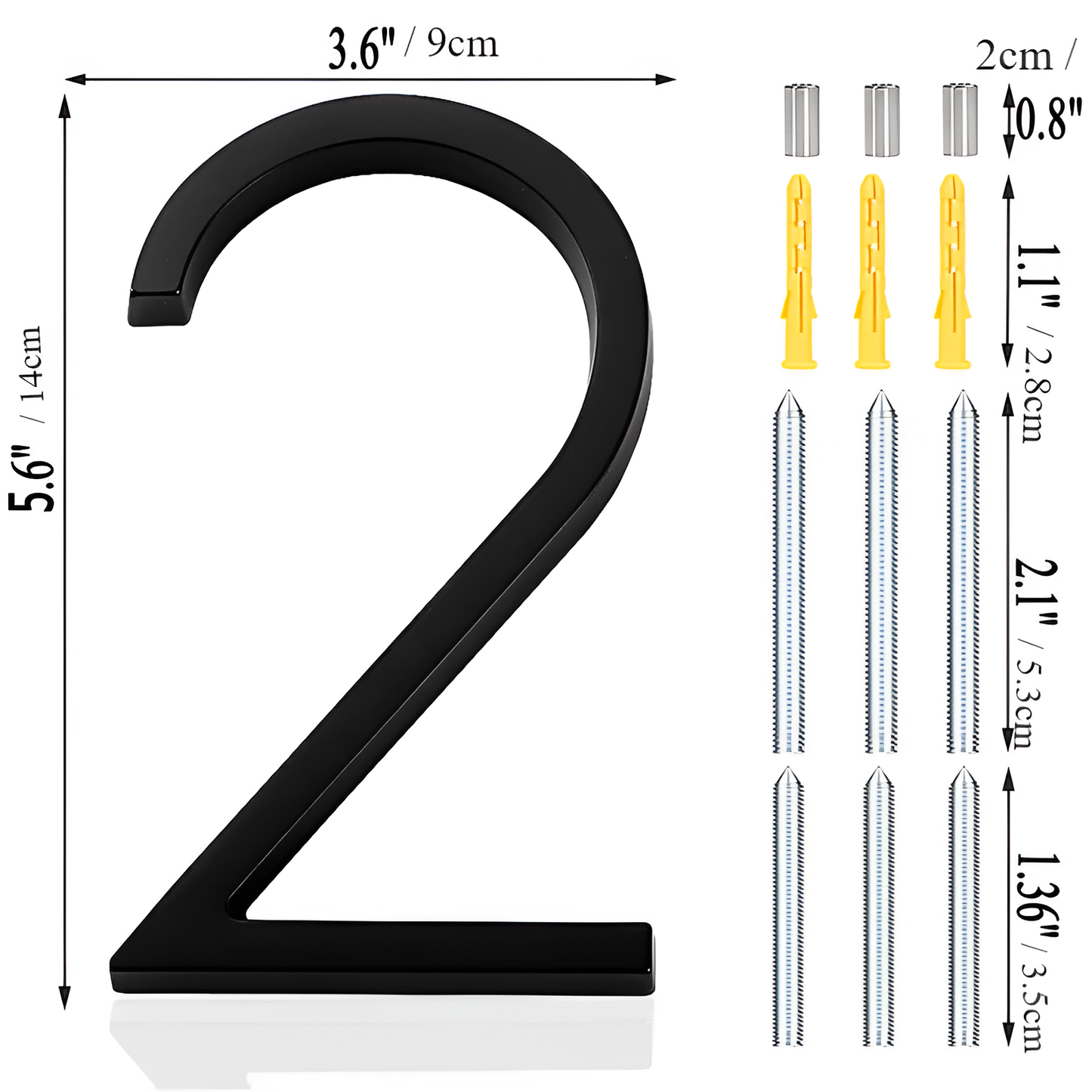 Schwarz Ganz Hausnummer  -  Hausnummer Modern  -  Hausnummer Schild