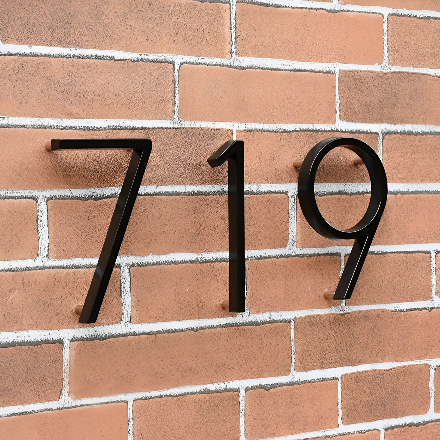 Schwarz Ganz Hausnummer  -  Hausnummer Modern  -  Hausnummer Schild