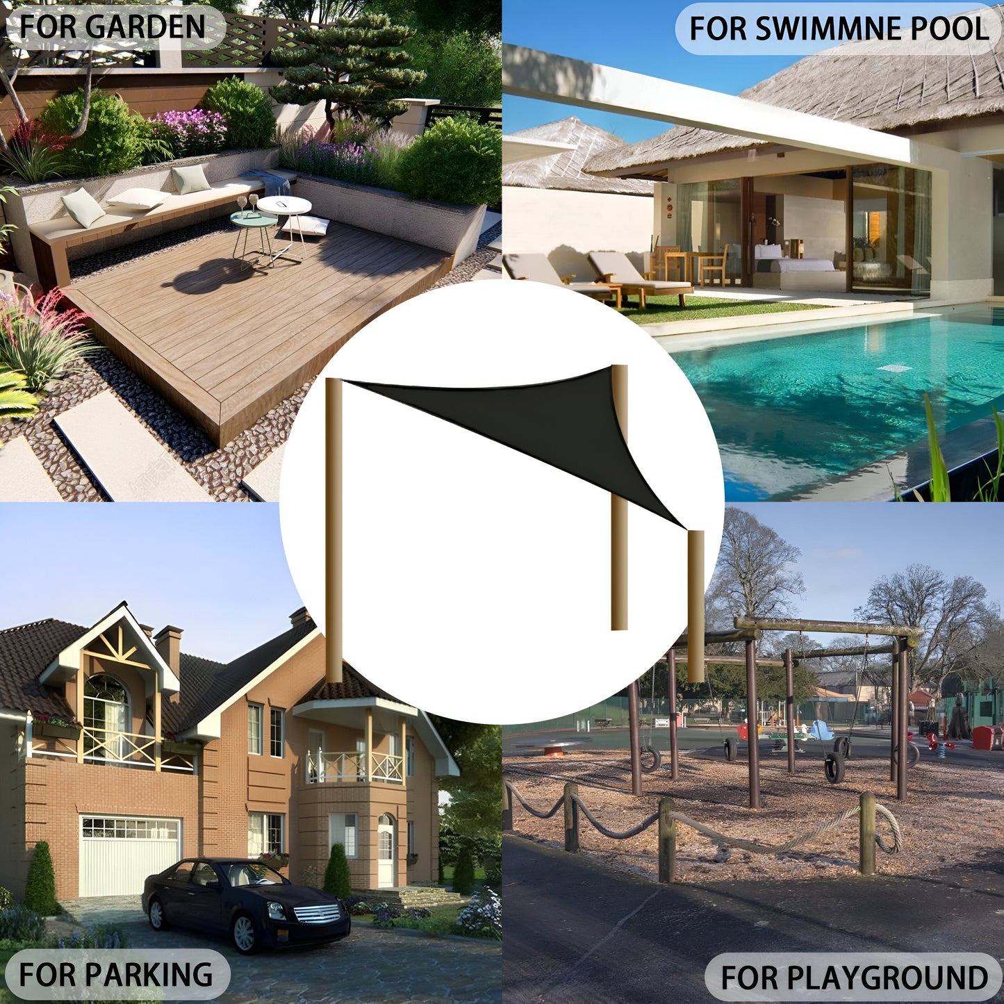 Frendorf | ShadeMaster Sonnensegel - UV-Blocker Sonnensegel Schatten - Quadratisch, Dreieckig Sonnensegel