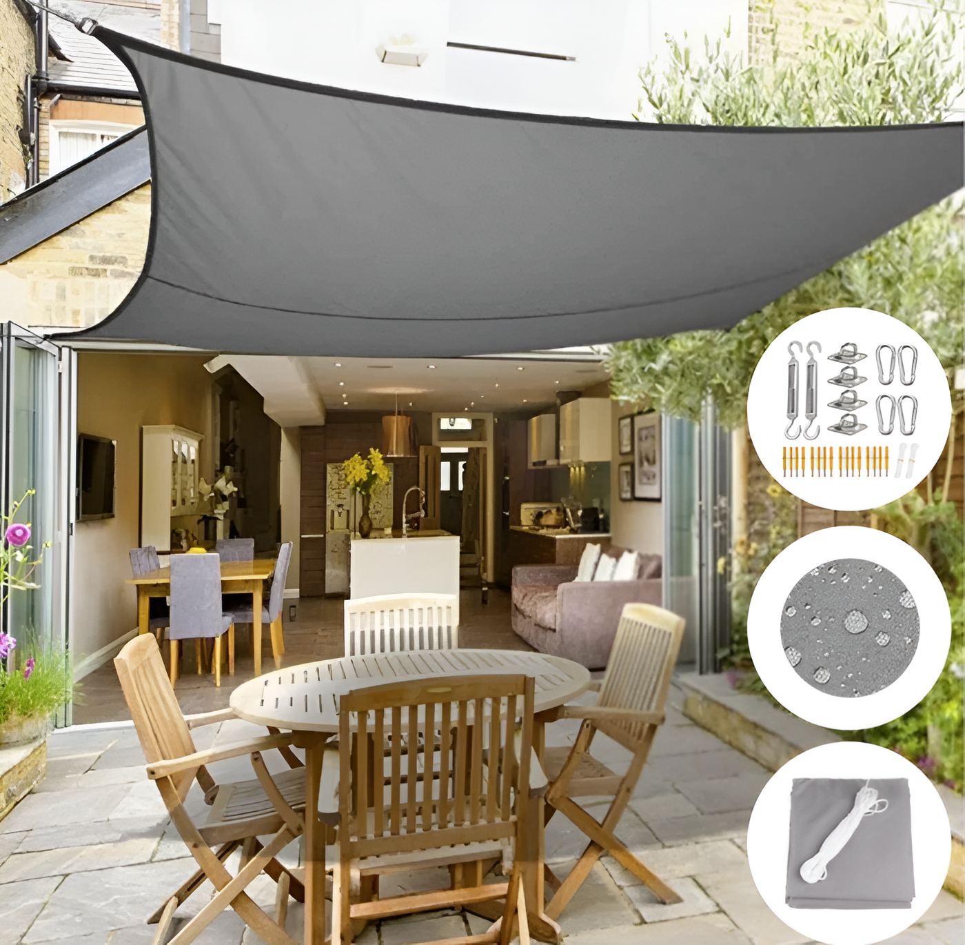 Frendorf | ShadeMaster Sonnensegel - UV-Blocker Sonnensegel Schatten - Quadratisch, Dreieckig Sonnensegel