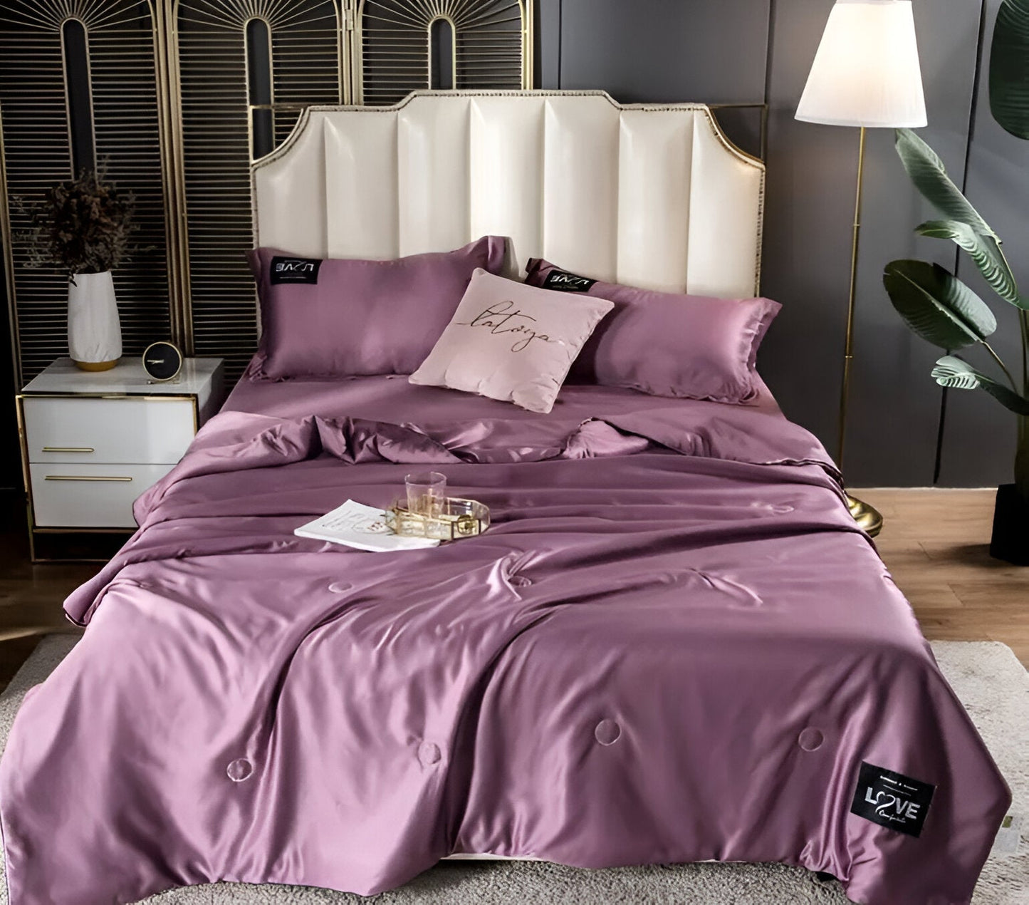 SilkyLux Bettdecke - Weiche & Atmungsaktive Satin Seiden Bettwäsche für Ganzjährigen Komfort