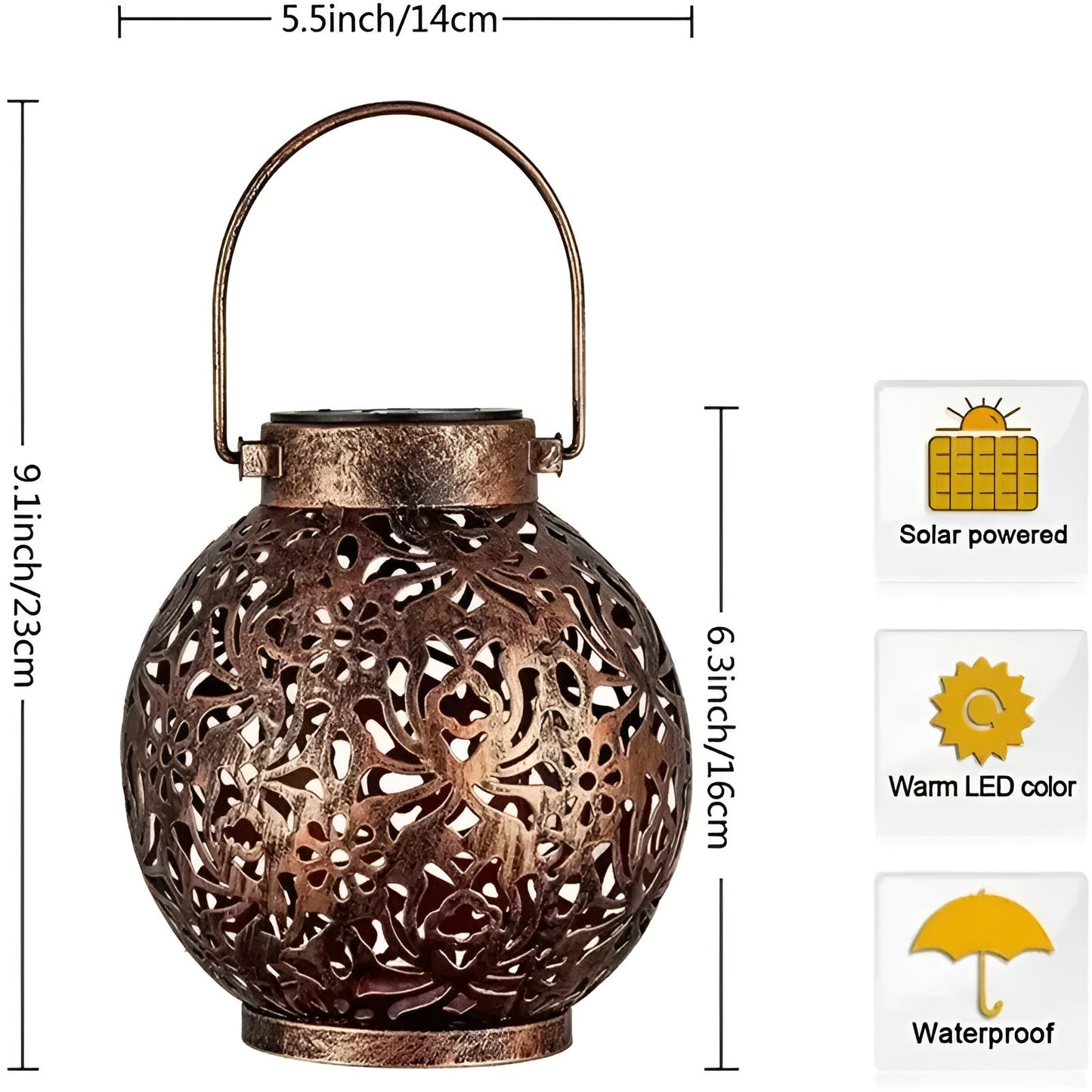 SolarGlow - Vintage Solar-powered Outdoor Light - Waterproof Outdoor Light