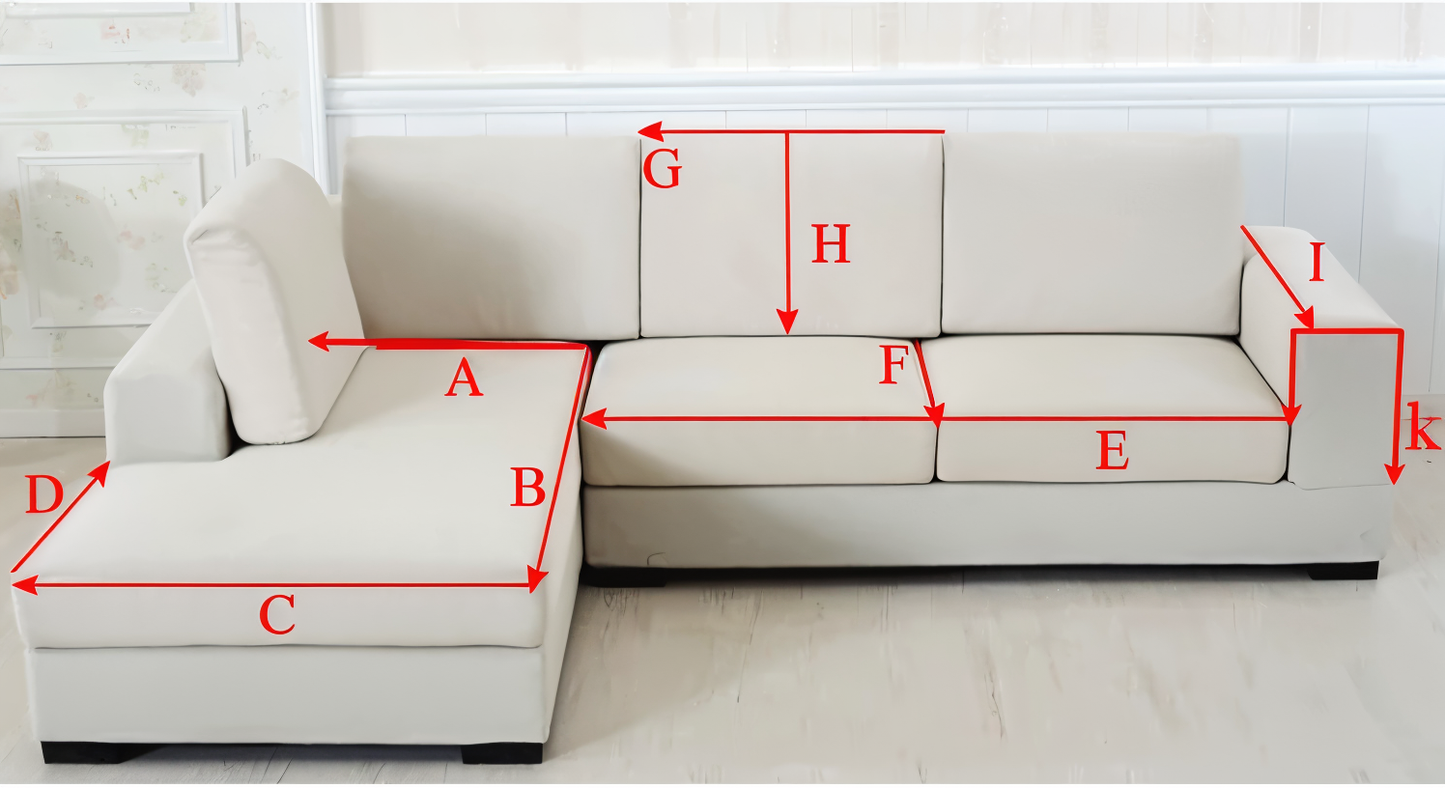 Solide Plain Sofabezug - Langlebige Baumwolle & Leinen Polyester Rutschfest Couchbezug