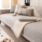 Solide Plain Sofabezug - Langlebige Baumwolle & Leinen Polyester Rutschfest Couchbezug