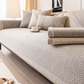 Solide Plain Sofabezug - Langlebige Baumwolle & Leinen Polyester Rutschfest Couchbezug