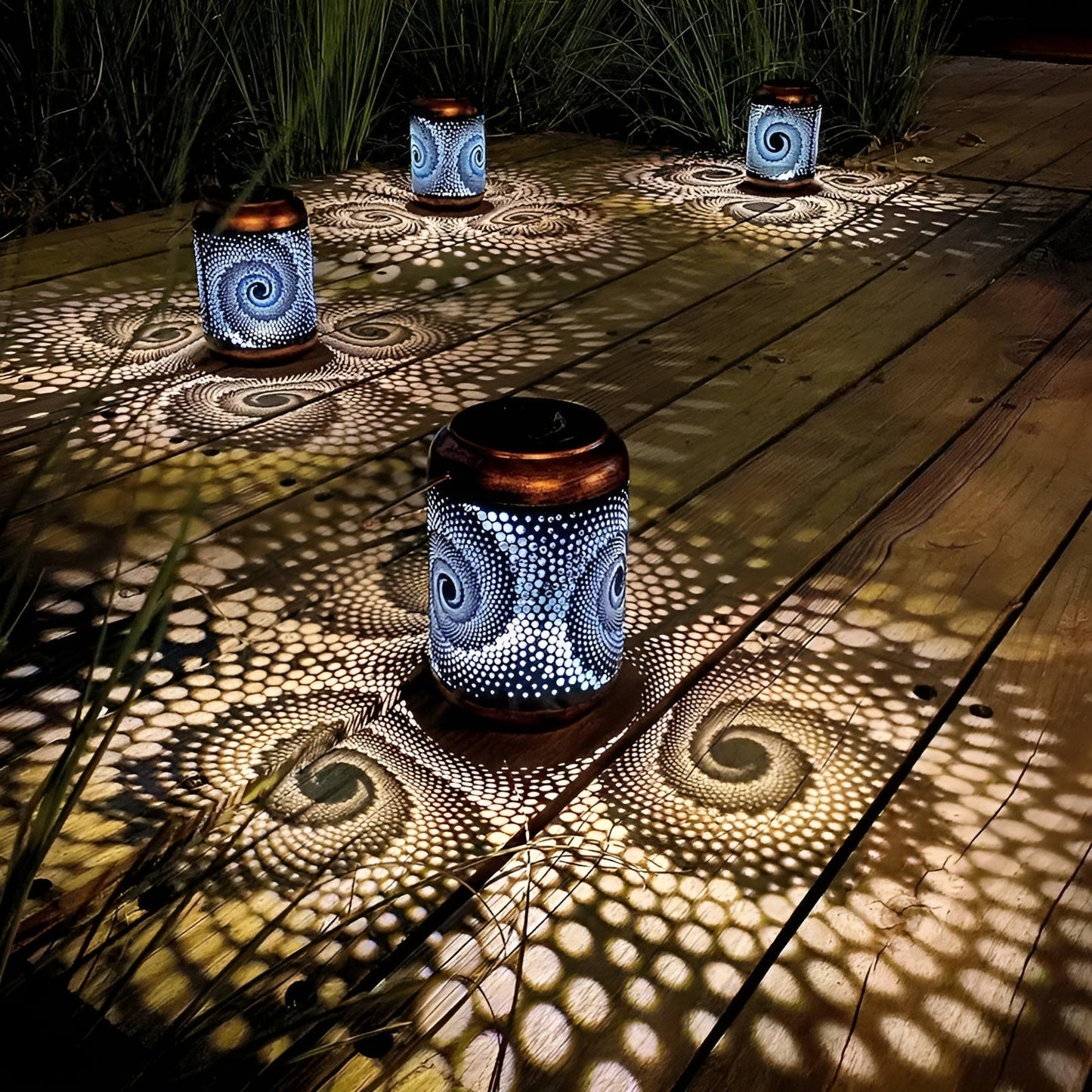 SpiCircle - Solarprojektorlampe mit Spiraleffekt für Außen