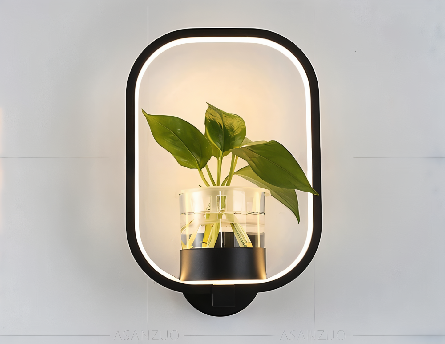 Frendorf | VerdantLume Wandleuchte - Minimalistische Wandleuchte mit Integrierter Pflanzenhalterung - Moderne Wandleuchten Geführt