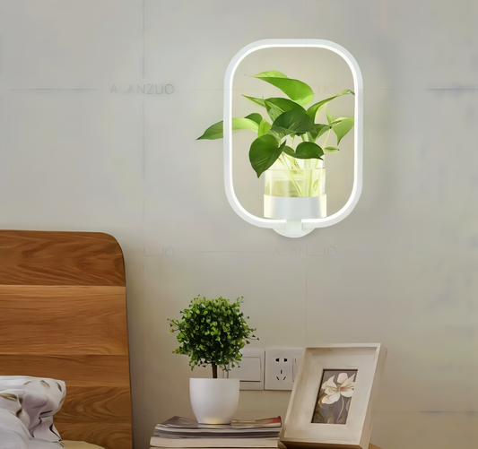 Frendorf | VerdantLume Wandleuchte - Minimalistische Wandleuchte mit Integrierter Pflanzenhalterung - Moderne Wandleuchten Geführt