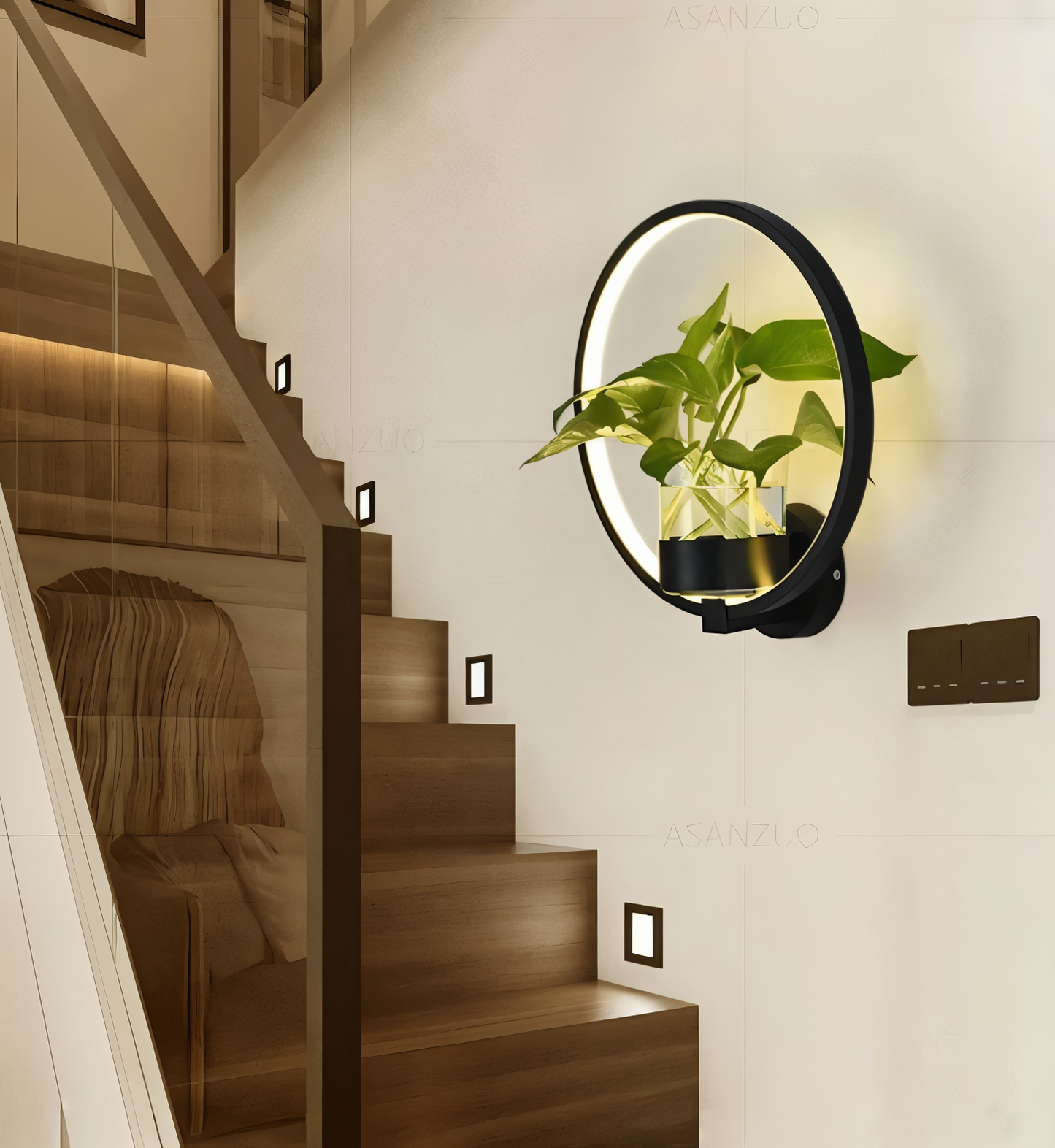 Frendorf | VerdantLume Wandleuchte - Minimalistische Wandleuchte mit Integrierter Pflanzenhalterung - Moderne Wandleuchten Geführt